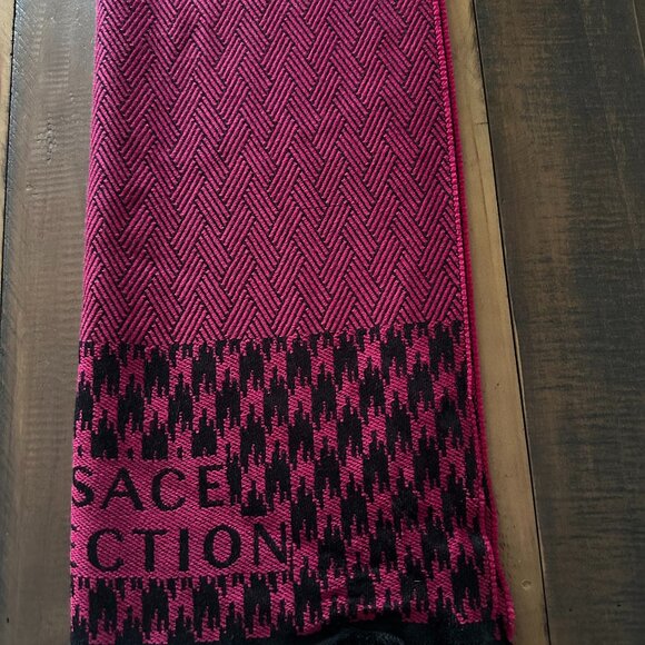 Versace Scarf wool houndstooth Y2K 80s academia cozy corpcore office siren - Picture 6 of 7